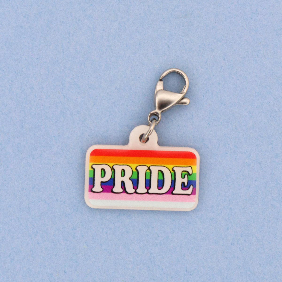 Pride Flag Badge Charm | Acrylic Rainbow Heart I Healthcare Worker Gift