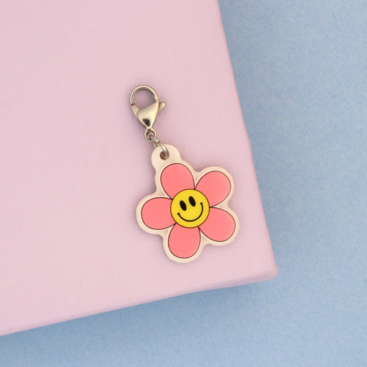 Happy Face Flower Badge Charm | RN Gift | Retro Healthcare Accessory