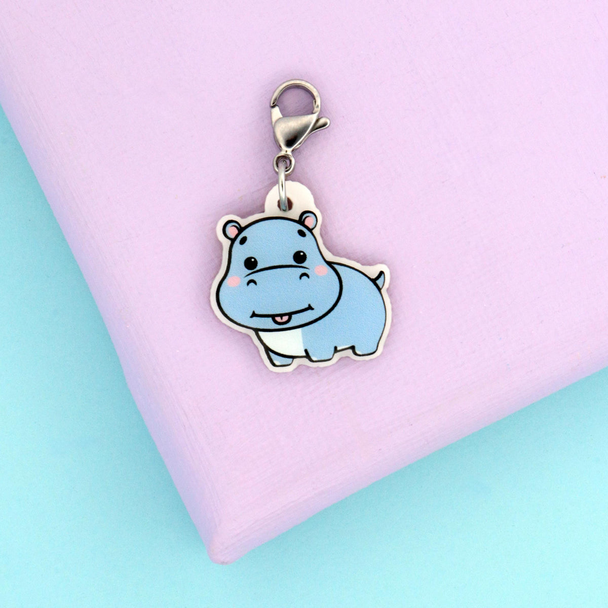 Hippo Badge Charm, Nurse ID Accessory, Animal Lover Gift, Healthcare Worker