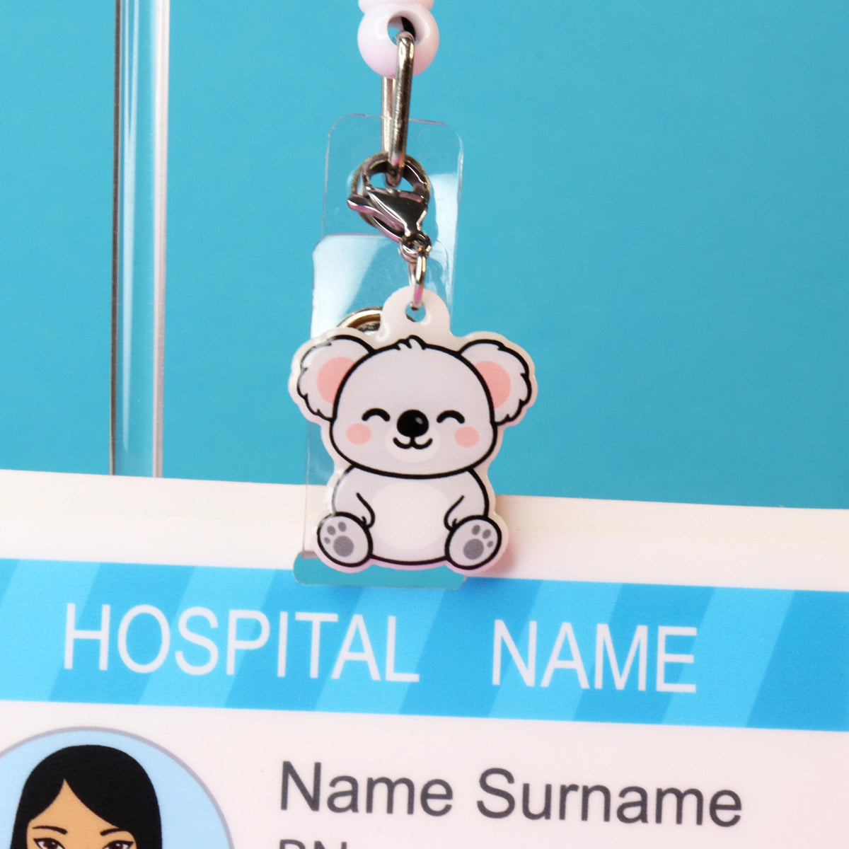 Kawaii Koala Badge Reel Charm