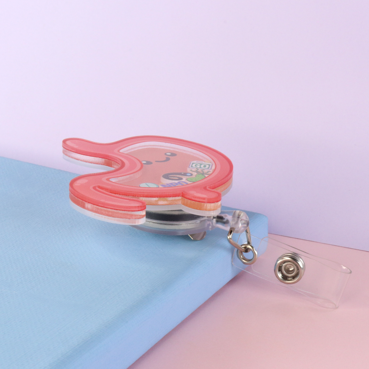 Stomach Anatomy Shaker Badge Reel, GI Nurse Gift, ID Holder