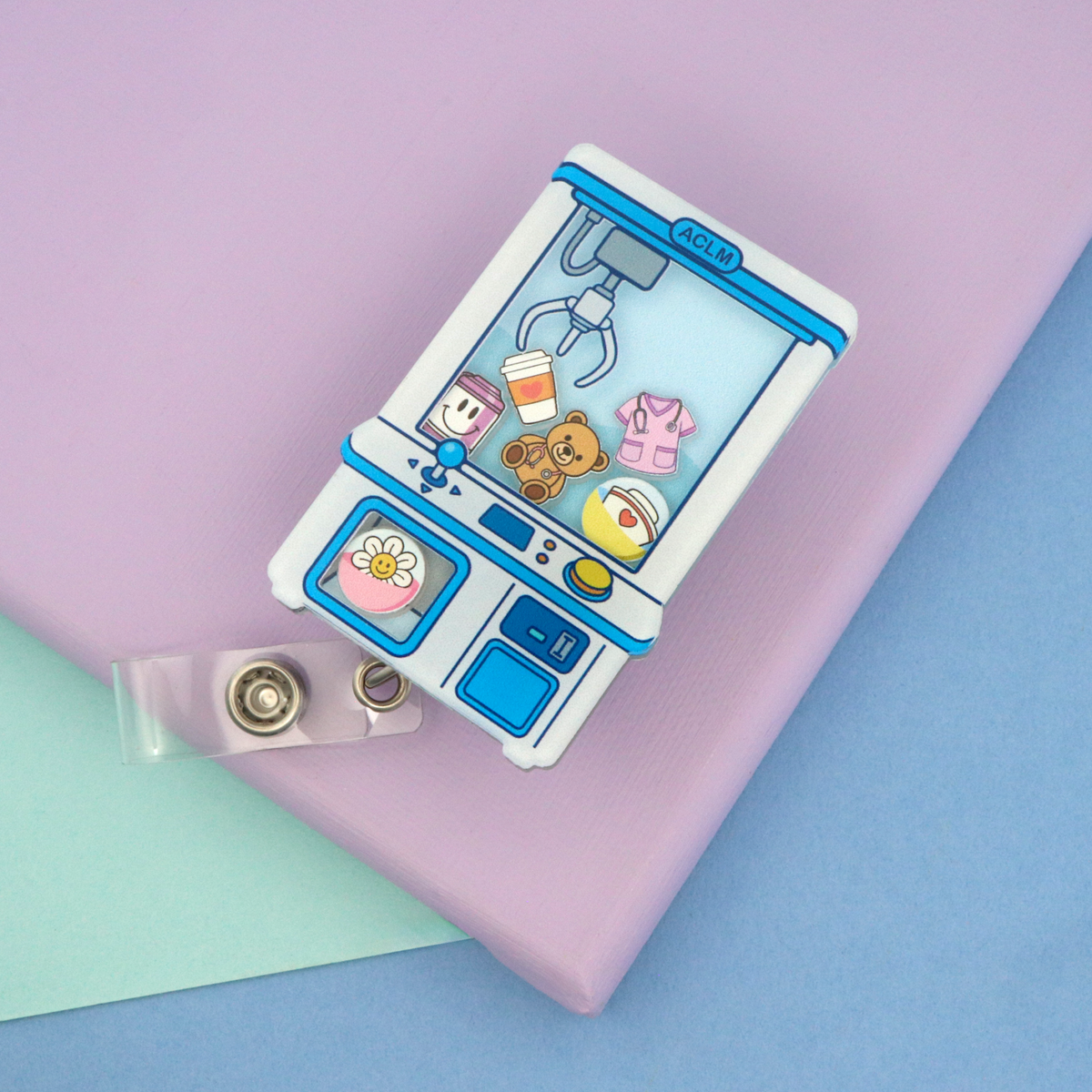 Claw Machine Shaker Badge Reel