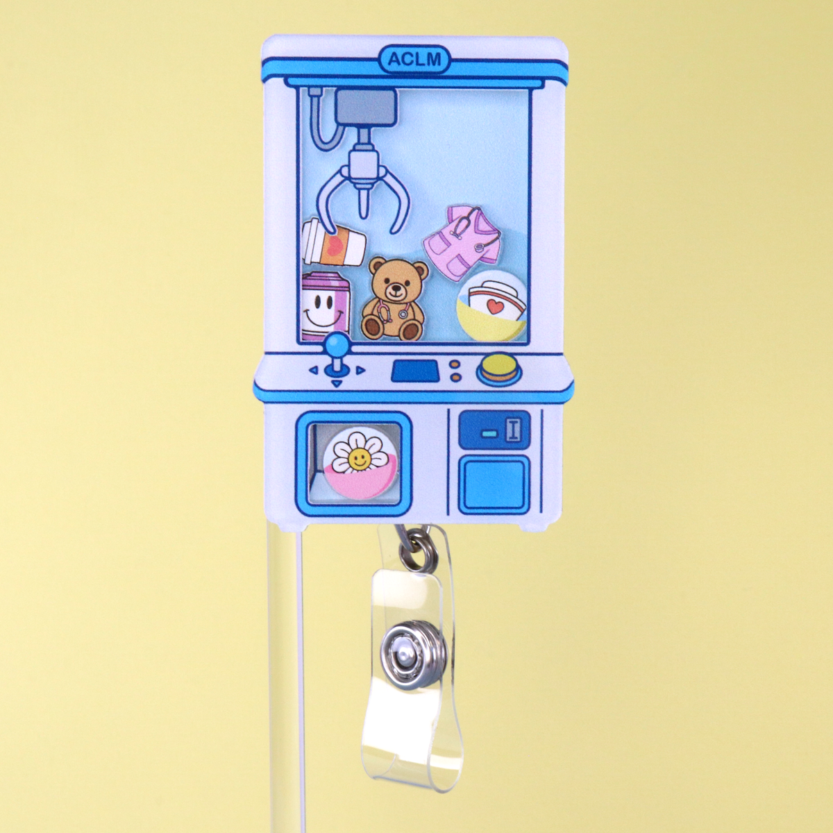 Claw Machine Shaker Badge Reel