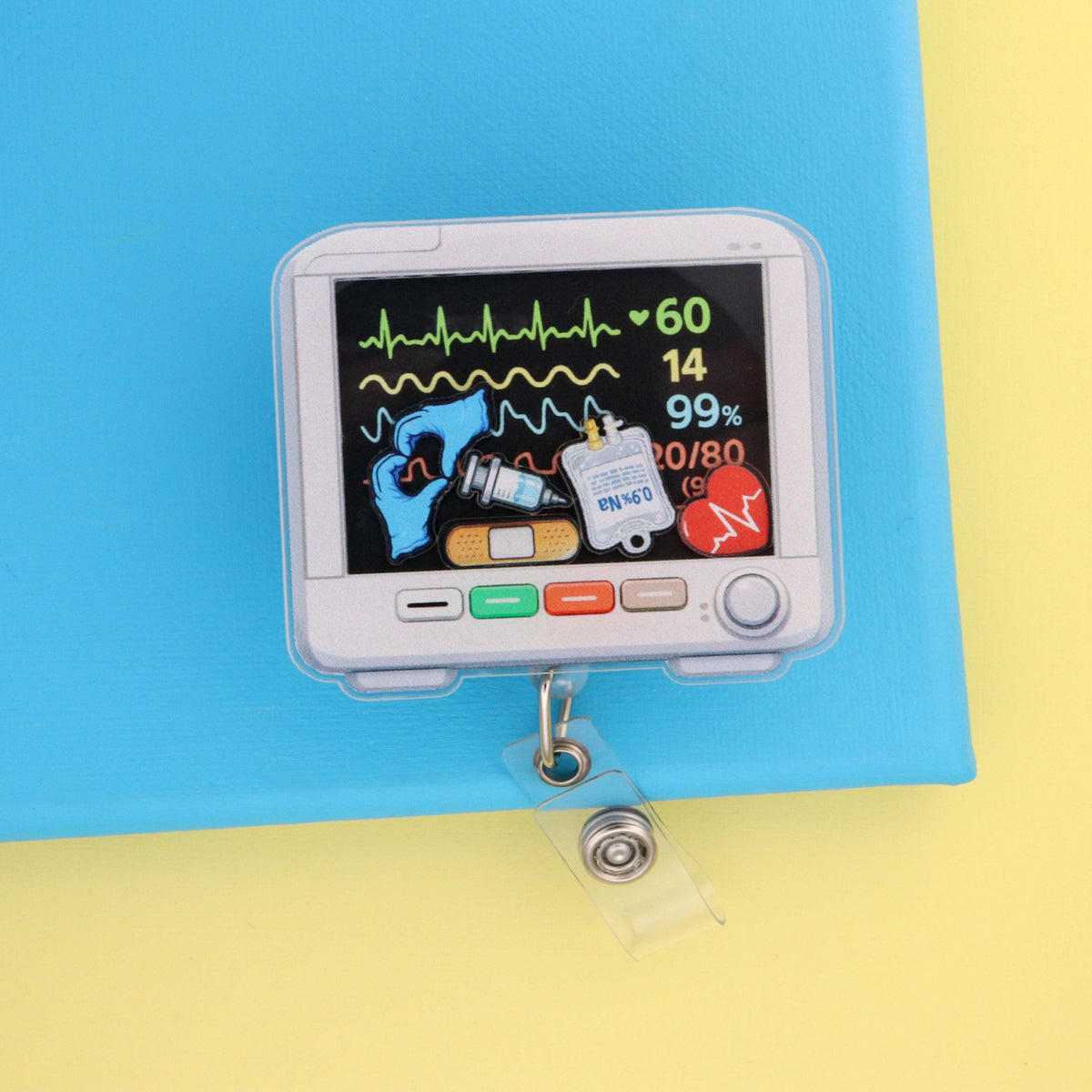 Heart Monitor Shaker Badge Reel - RN Gift