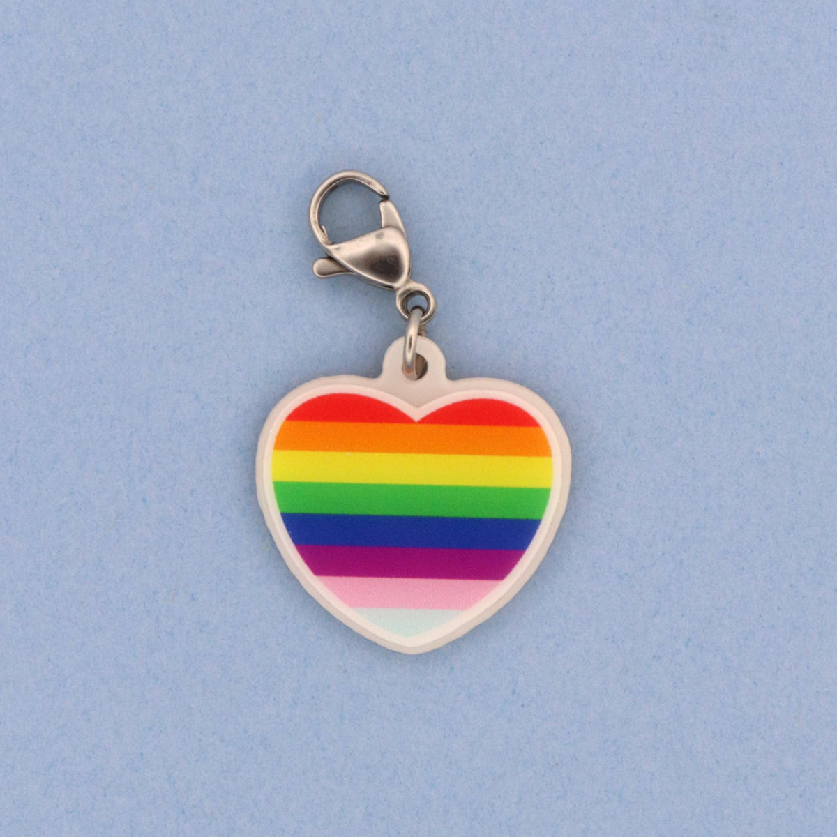 Pride Flag Badge Charm | Acrylic Rainbow Heart I Healthcare Worker Gift