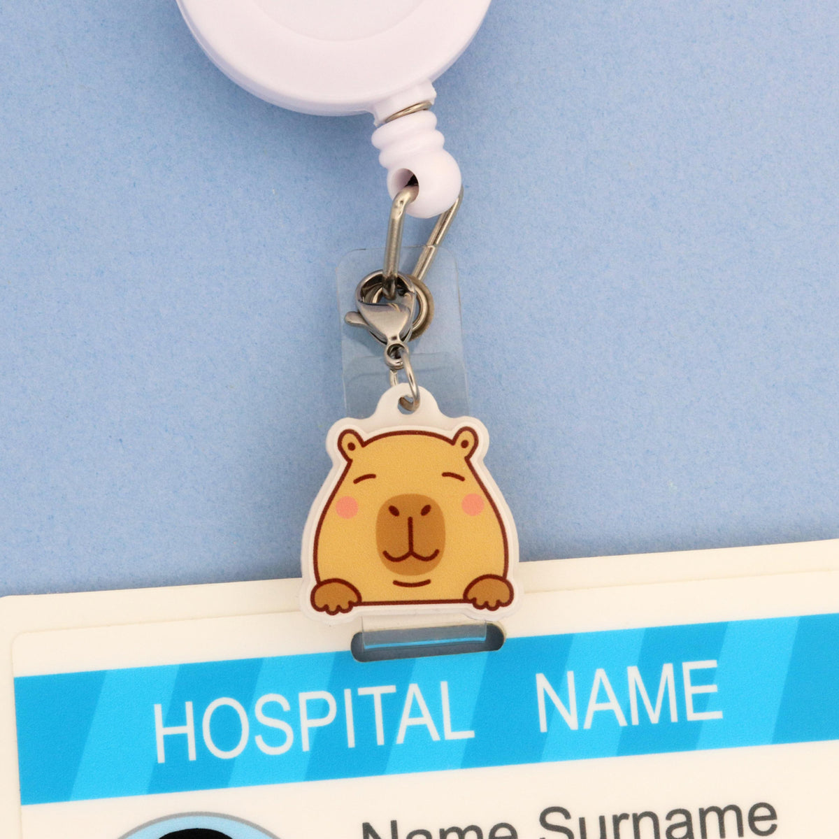 Capybara Badge Reel Dangle Charm