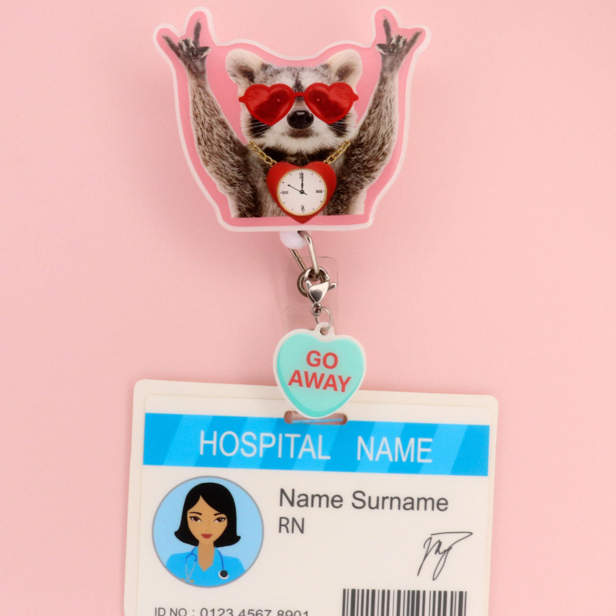 Valentine Badge Reel Charm | Candy Heart Clip On Charm | Nurse Accessory | Funny Medical Gift