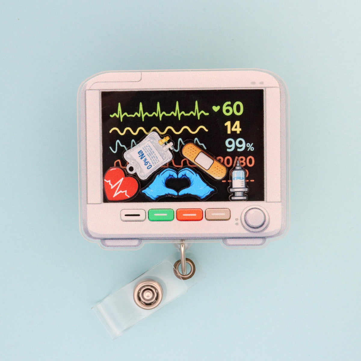 Heart Monitor Shaker Badge Reel - RN Gift