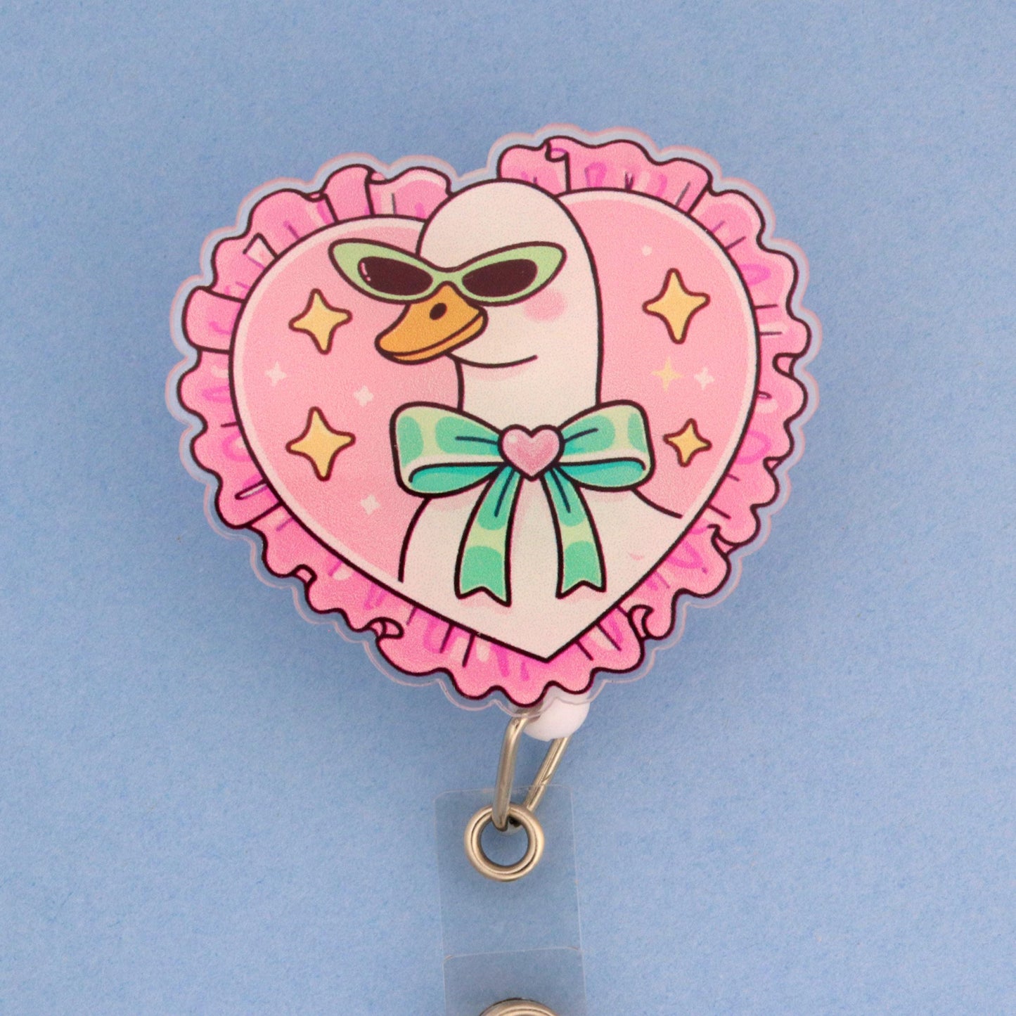 Silly Goose Coquette Badge Reel | Funny Acrylic ID Holder for Healthcare Workers