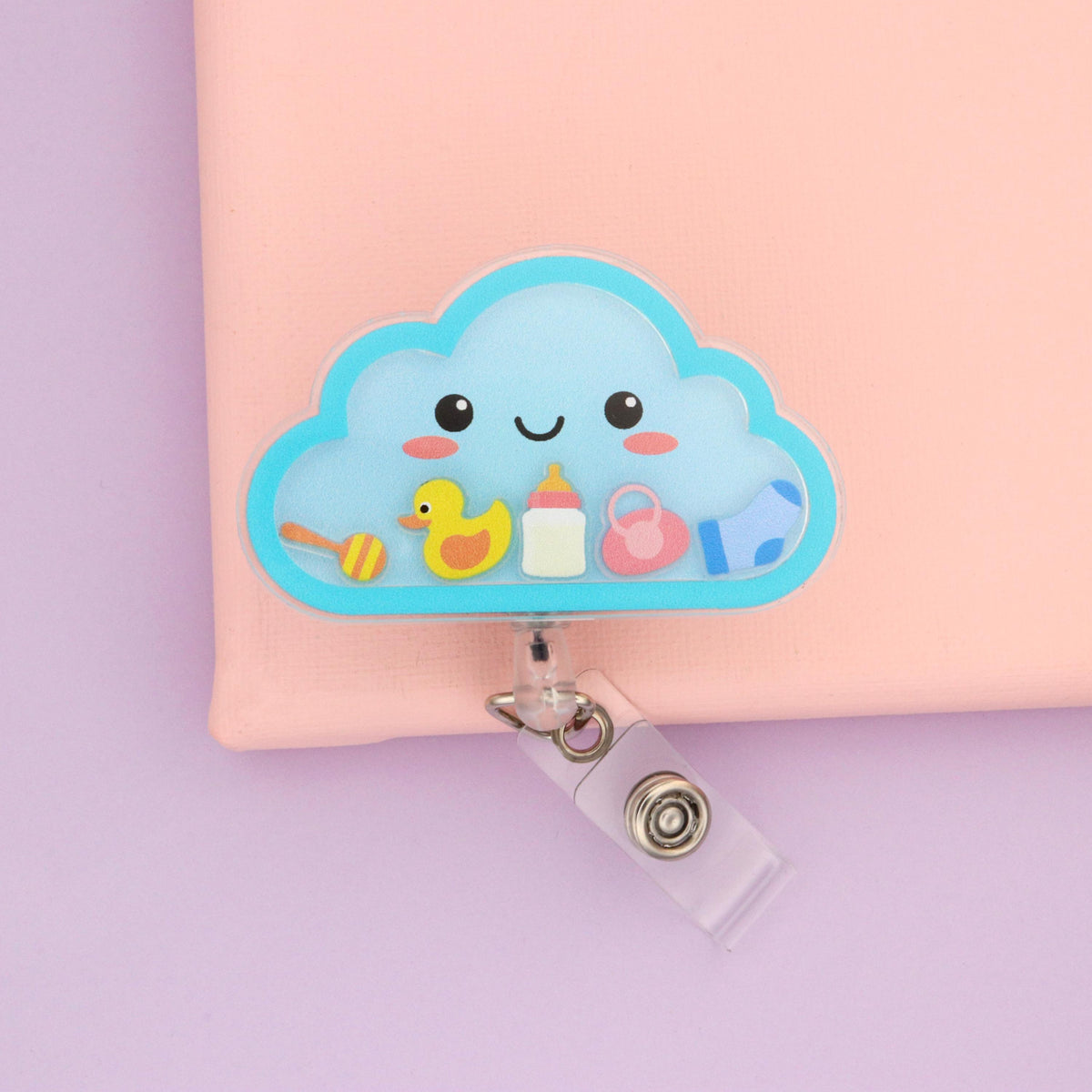 Cloud Shaker Badge Reel | Pediatric Nurse Gift | NICU Labor & Delivery RN