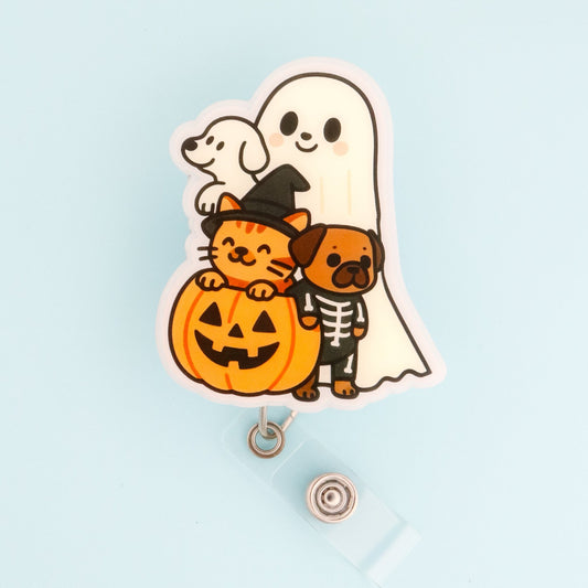 Badge Reel - Ghost Trick or Treating - Acclaim Status CoAcclaim Status CoAlligator Clip