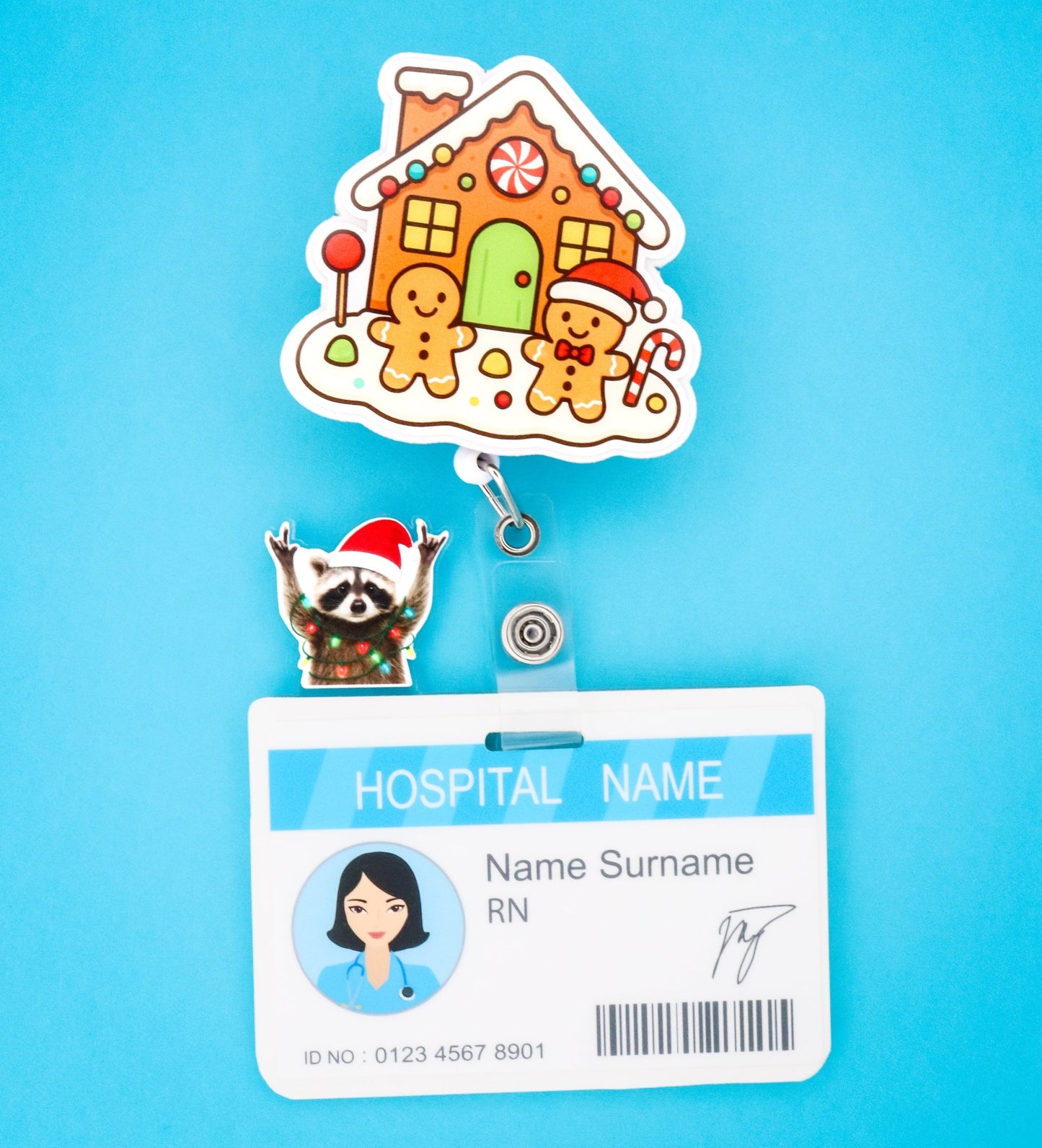 Badge Reel - Gingerbread House - Acclaim Status CoAcclaim Status CoAlligator Clip