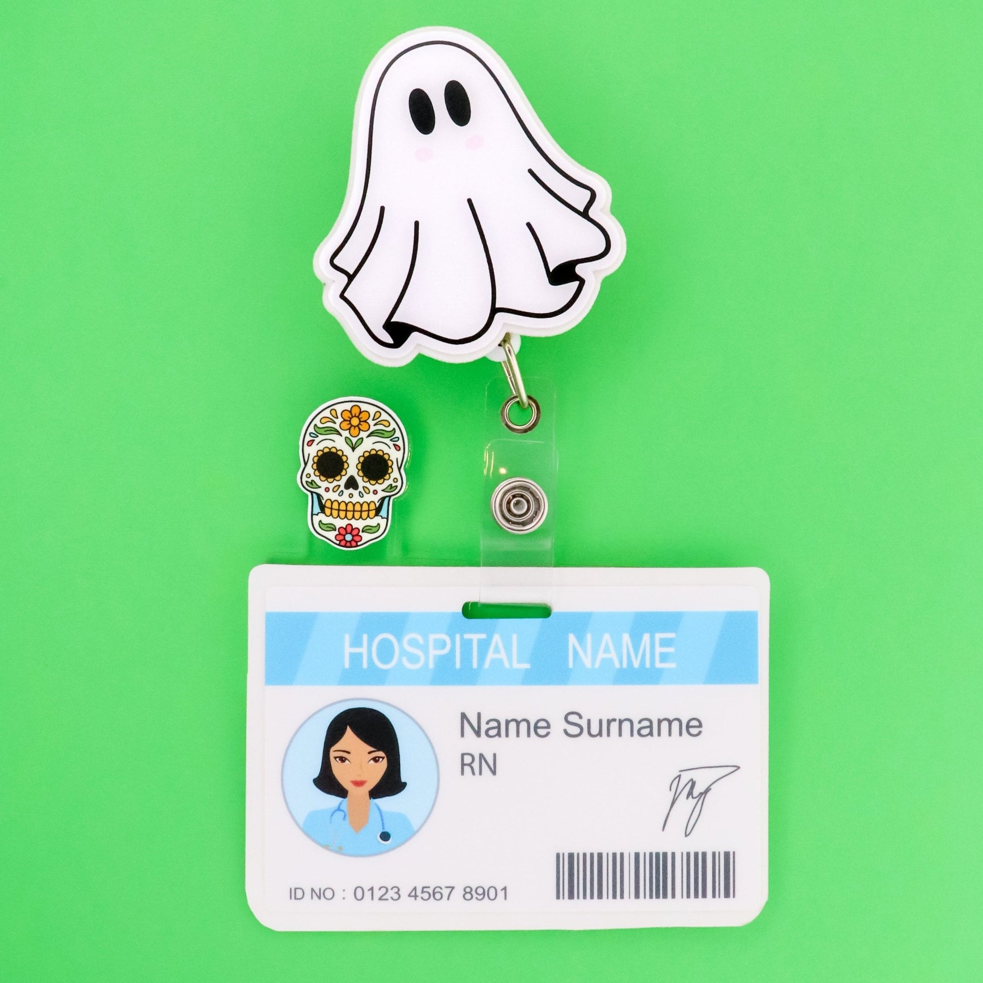 Badge Reel - Halloween Ghost - Acclaim Status CoAcclaim Status CoAlligator Clip