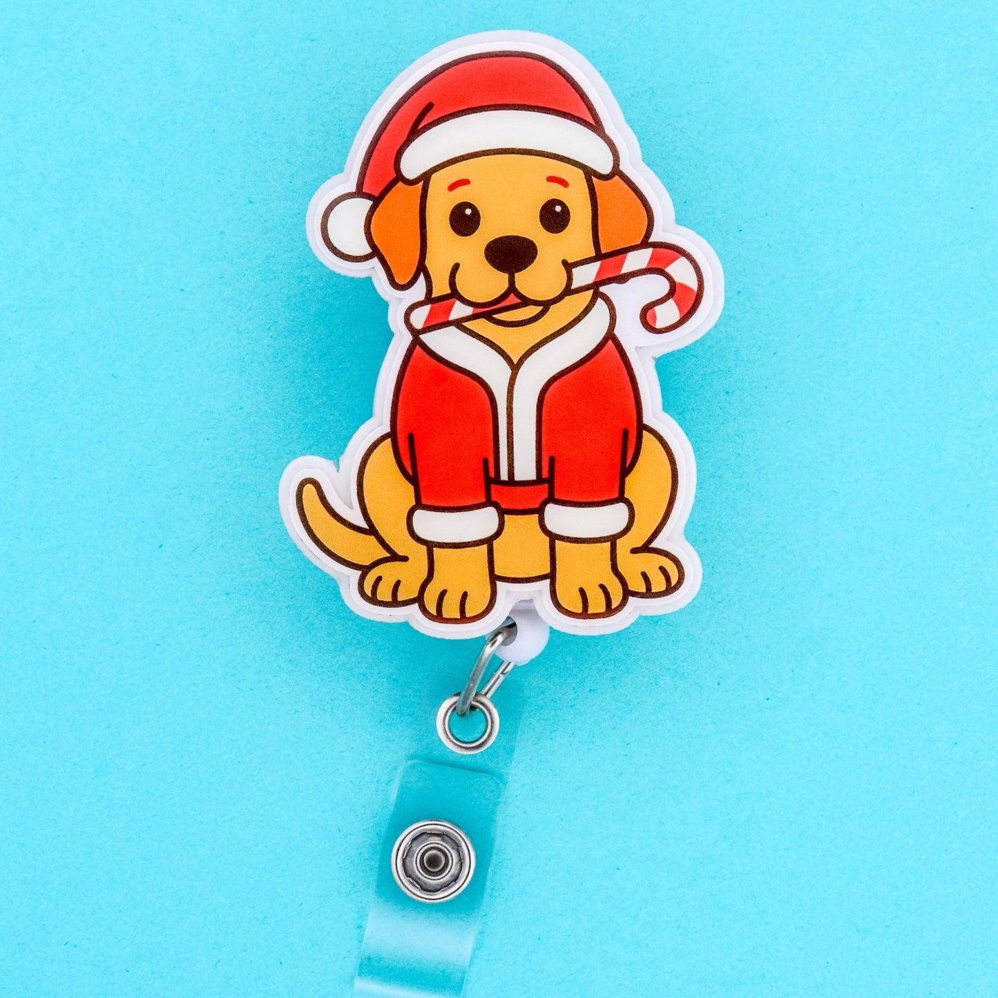 Badge Reel - Santa Dog - Acclaim Status CoAcclaim Status CoAlligator Clip