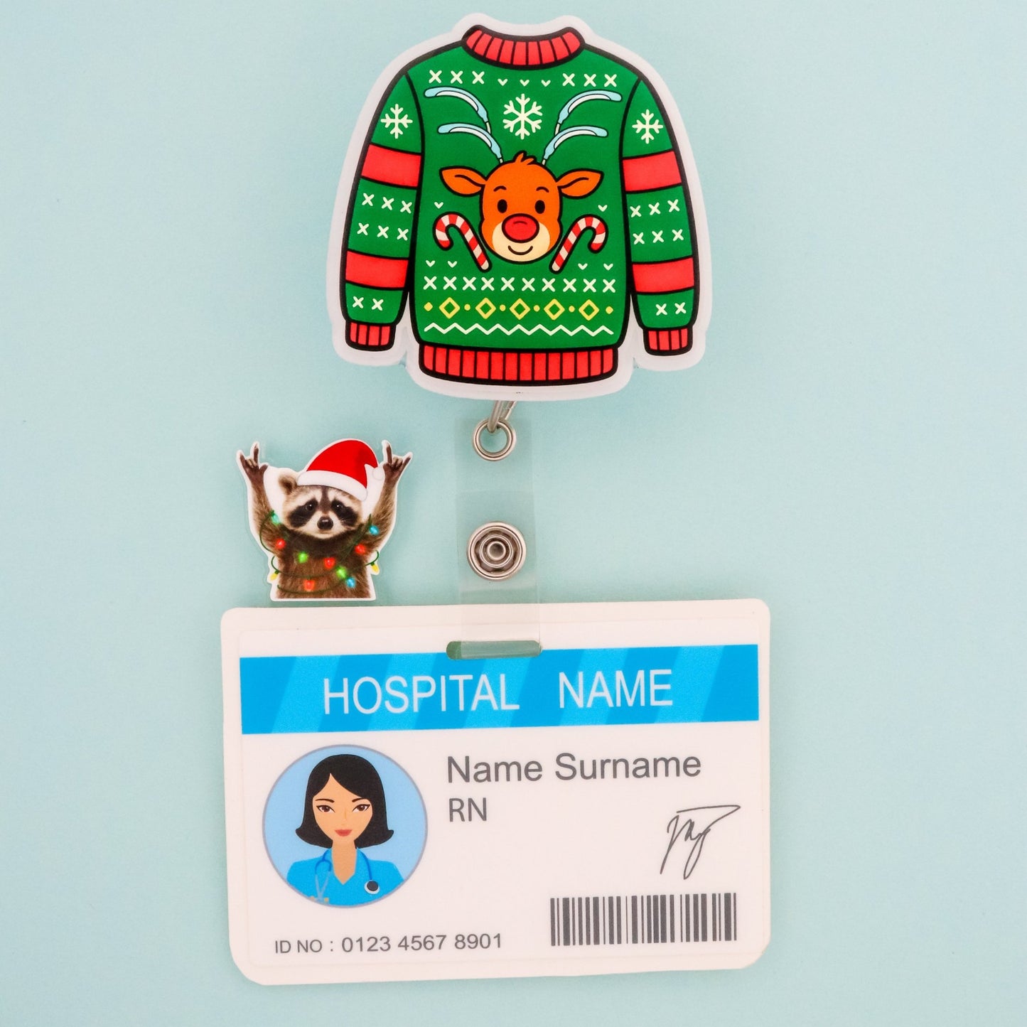 Badge Reel - Ugly Christmas Sweater - Acclaim Status CoAcclaim Status CoAlligator Clip