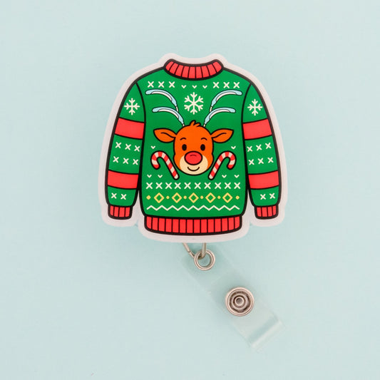Badge Reel - Ugly Christmas Sweater - Acclaim Status CoAcclaim Status CoAlligator Clip