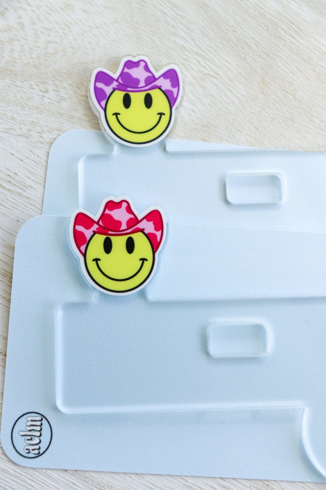 Badge Topper - Cowboy Hat Smiley Face - Acclaim Status Co Acclaim Status Co Pink
