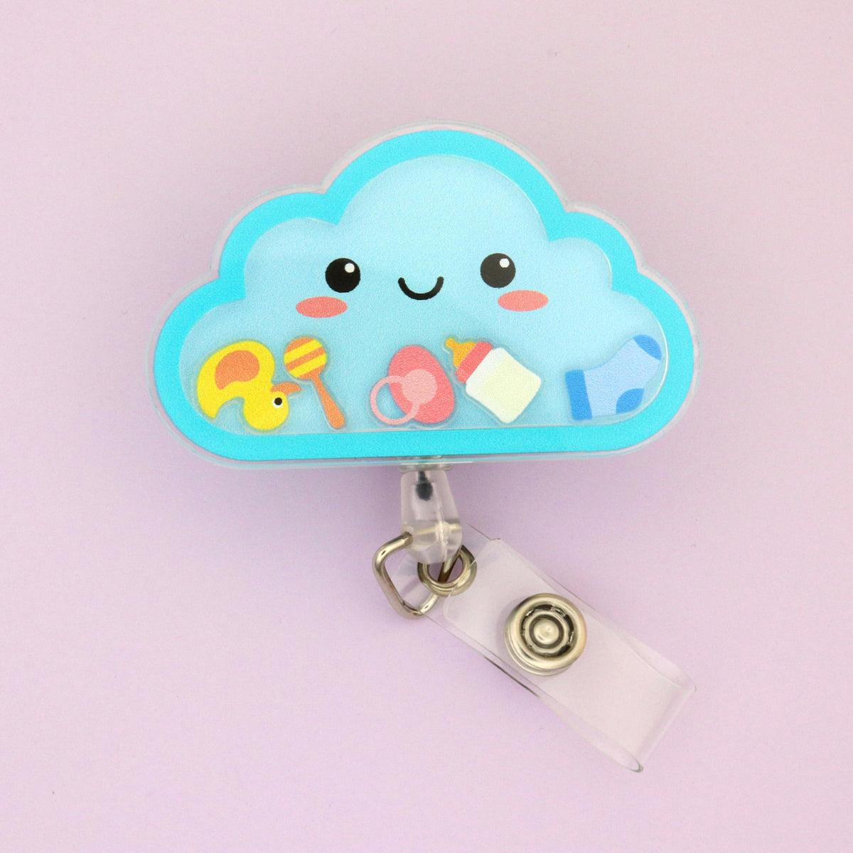 Cloud Shaker Badge Reel | Pediatric Nurse Gift | NICU Labor & Delivery RN