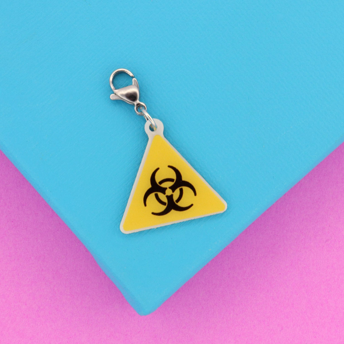 Biohazard Symbol Badge Reel Charm | Acrylic Clip-On Accessory for Healthcare Workers