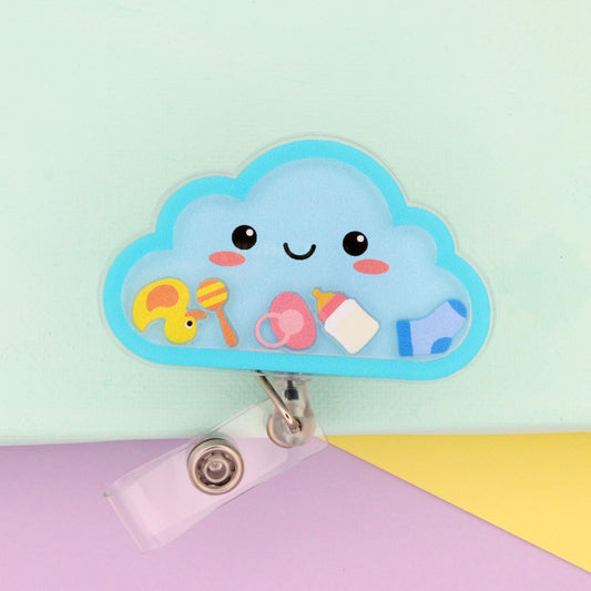 Cloud Shaker Badge Reel | Pediatric Nurse Gift | NICU Labor & Delivery RN