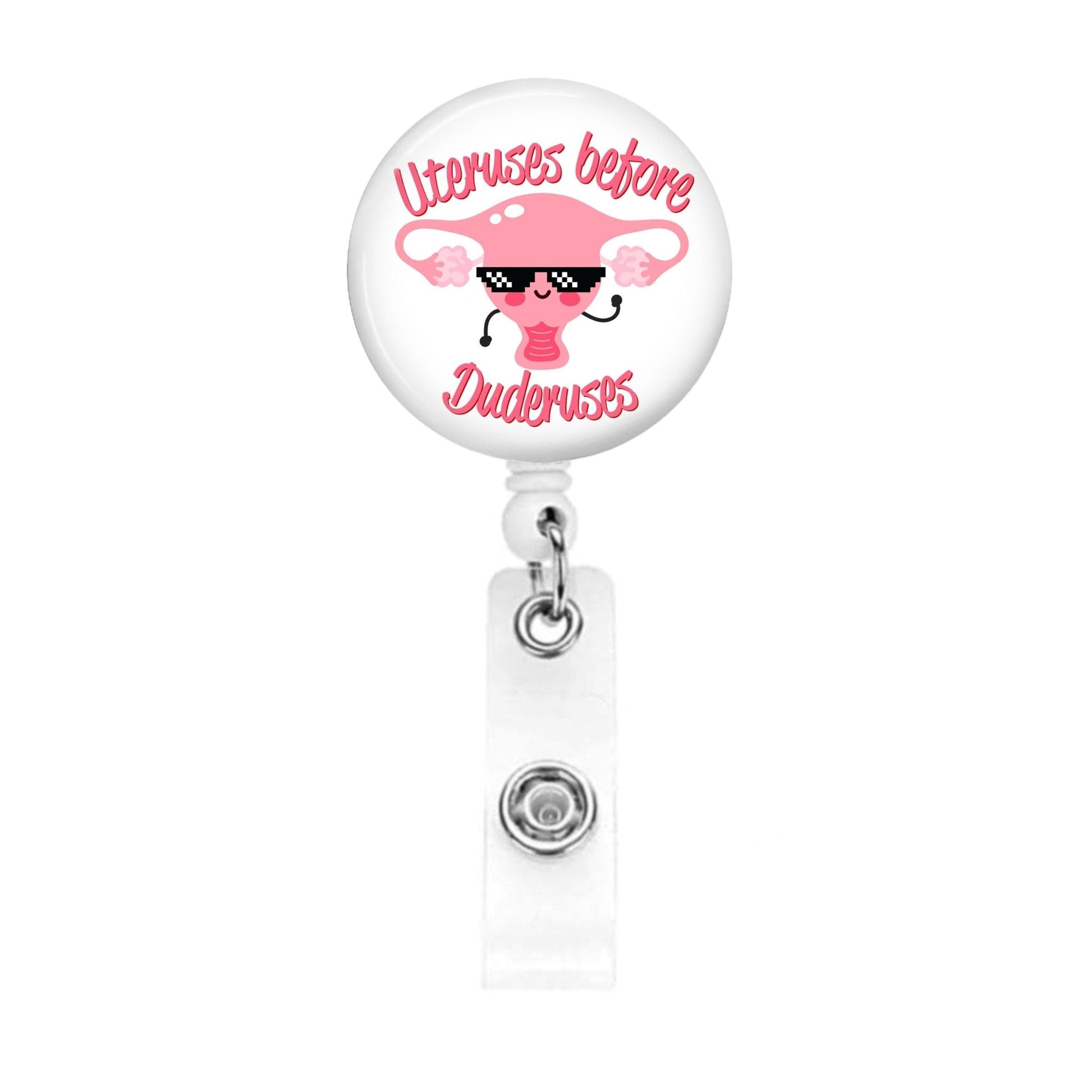 Cute Badge Reel Nurse - Galentine's Day Labor and Delivery OBGYN ID Retractable Name Tag Buddy Valentine's Day - Acclaim Status Co Acclaim Status Co Alligator Clip