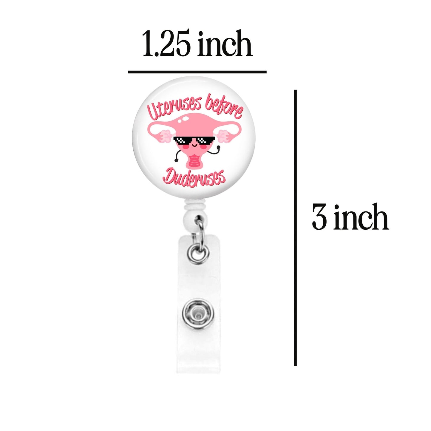 Cute Badge Reel Nurse - Galentine's Day Labor and Delivery OBGYN ID Retractable Name Tag Buddy Valentine's Day - Acclaim Status Co Acclaim Status Co Alligator Clip