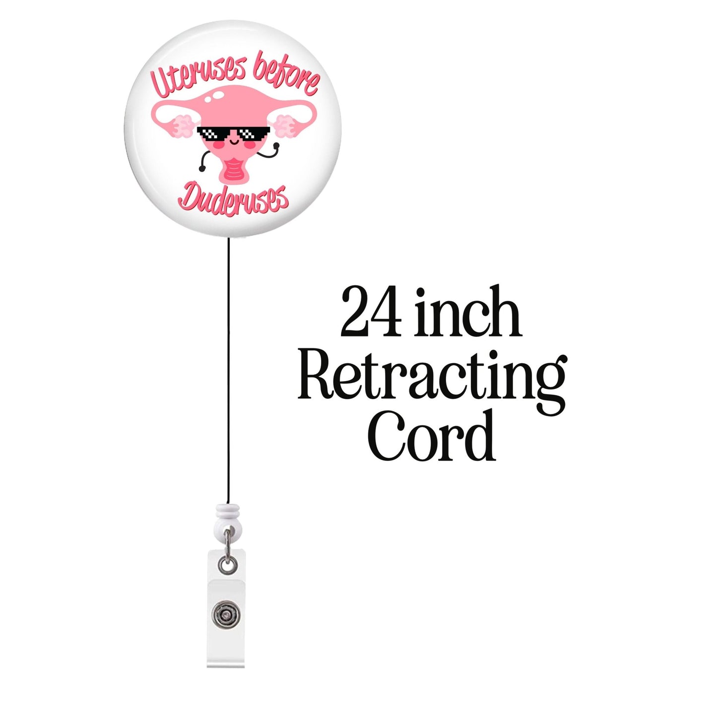 Cute Badge Reel Nurse - Galentine's Day Labor and Delivery OBGYN ID Retractable Name Tag Buddy Valentine's Day - Acclaim Status Co Acclaim Status Co Alligator Clip