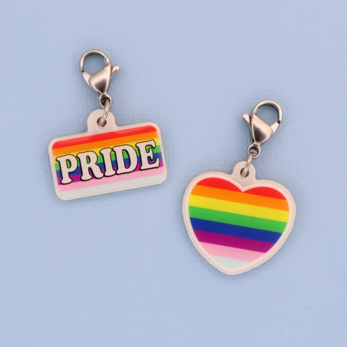 Pride Flag Badge Charm | Acrylic Rainbow Heart I Healthcare Worker Gift