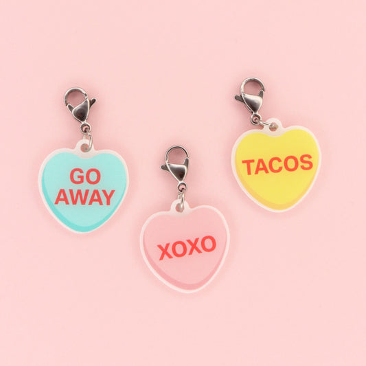 Valentine Badge Reel Charm | Candy Heart Clip On Charm | Nurse Accessory | Funny Medical Gift