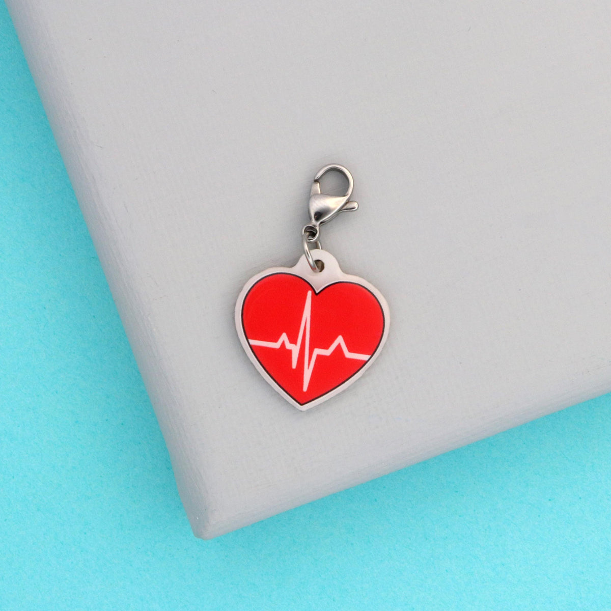 EKG Heart Badge Charm, Cardiac Telemetry Nurse