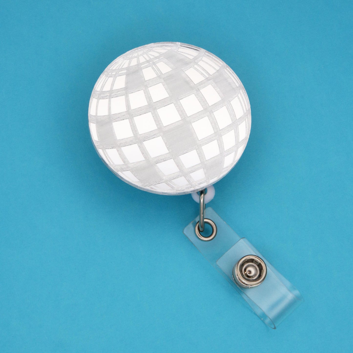 Nurse Badge Reel: Disco Ball Retractable ID Holder