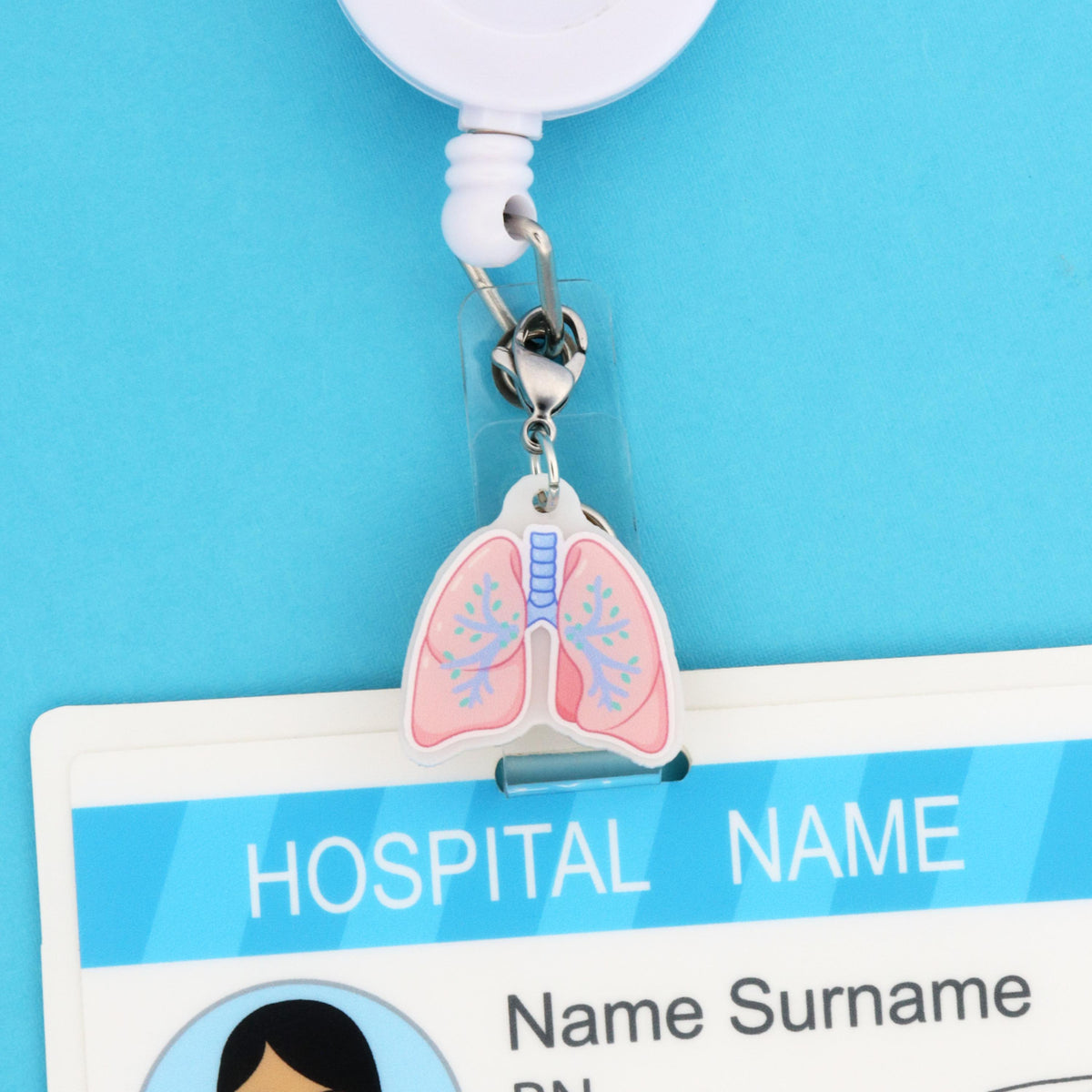 Lung Anatomy Badge Reel Charm | Respiratory Therapist Gift