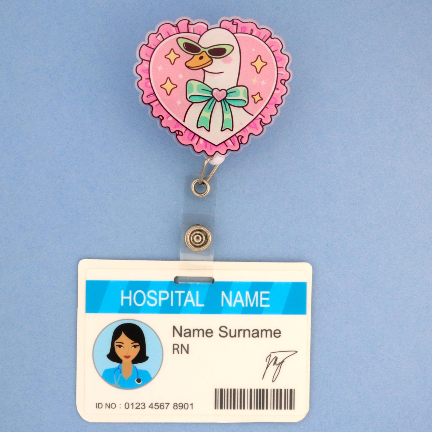 Silly Goose Coquette Badge Reel | Funny Acrylic ID Holder for Healthcare Workers