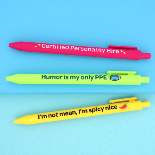Sarcastic Nurse Pen Set, Funny RN Gift, Black Ink Ballpoint Pens