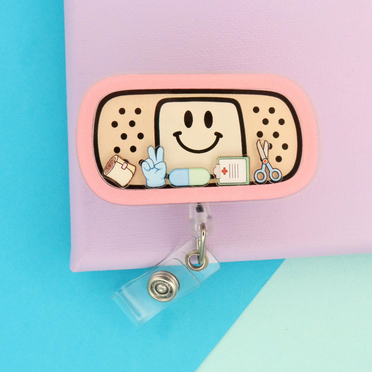 Bandaid Shaker Badge Reel: Nurse Gift | RN CNA LPN Healthcare Worker
