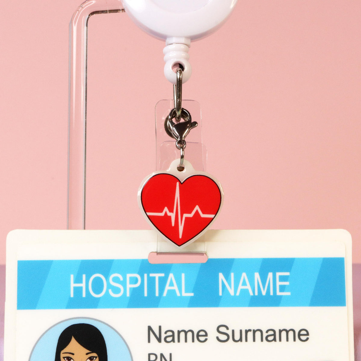 EKG Heart Badge Charm, Cardiac Telemetry Nurse