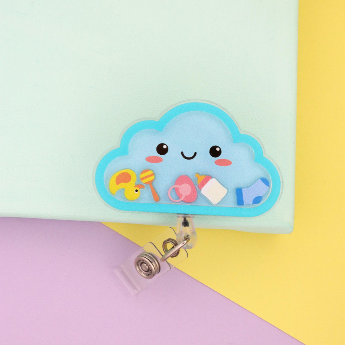 Cloud Shaker Badge Reel | Pediatric Nurse Gift | NICU Labor & Delivery RN