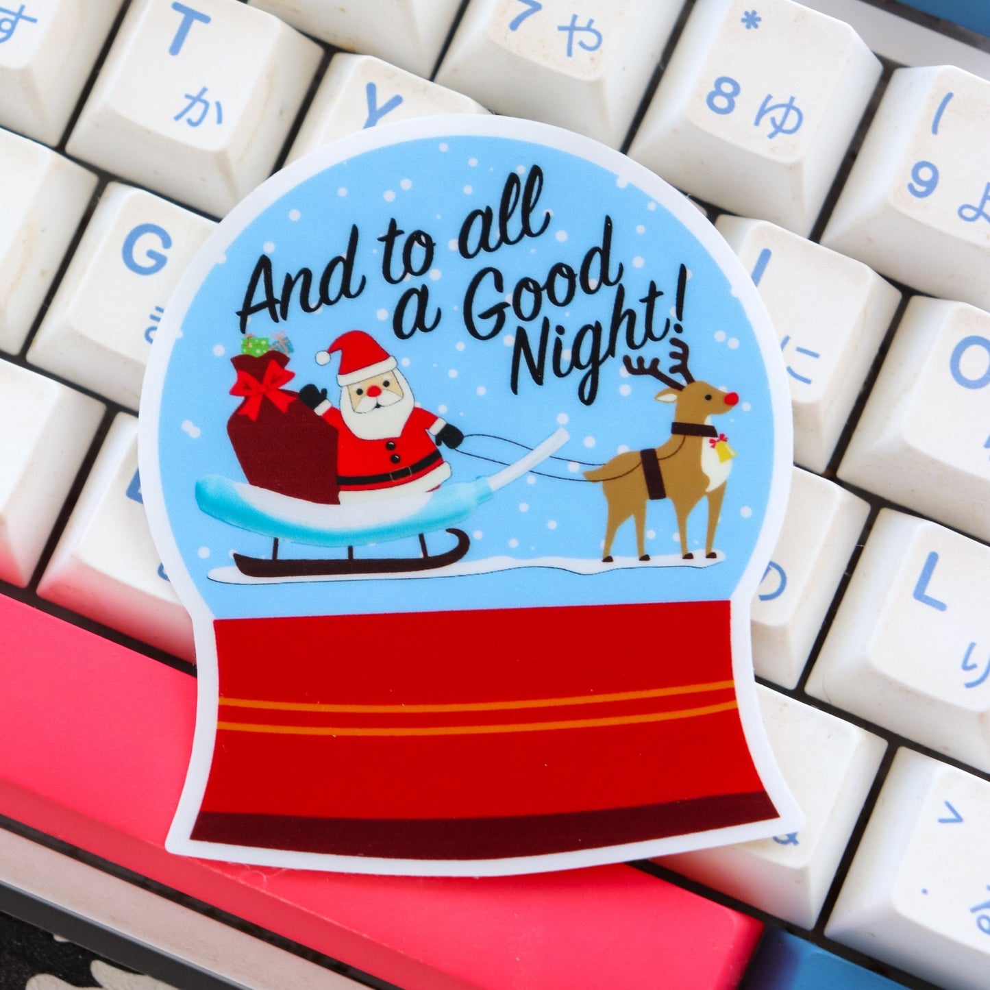 Funny Nurse Sticker - Santa Cooter Canoe Purewick Christmas Snow Globe - Acclaim Status CoAcclaim Status CoBlue