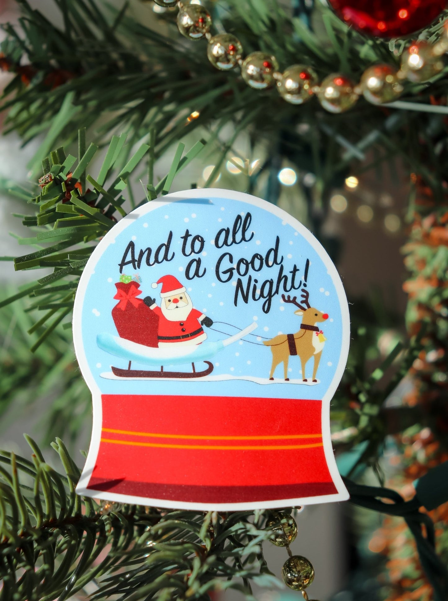 Funny Nurse Sticker - Santa Cooter Canoe Purewick Christmas Snow Globe - Acclaim Status CoAcclaim Status CoBlue