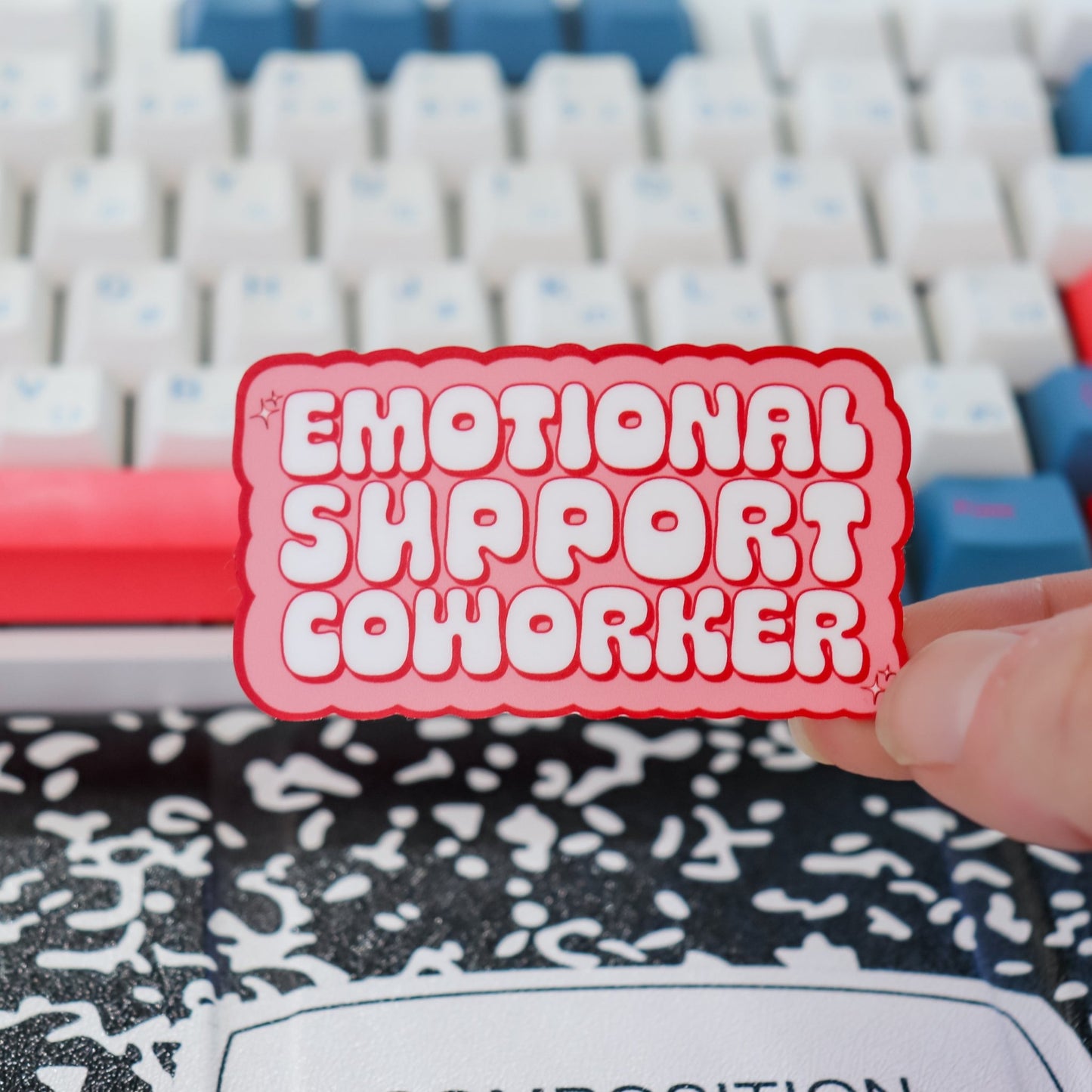 Sticker - Emotional Support Coworker - Acclaim Status Co Acclaim Status Co Red