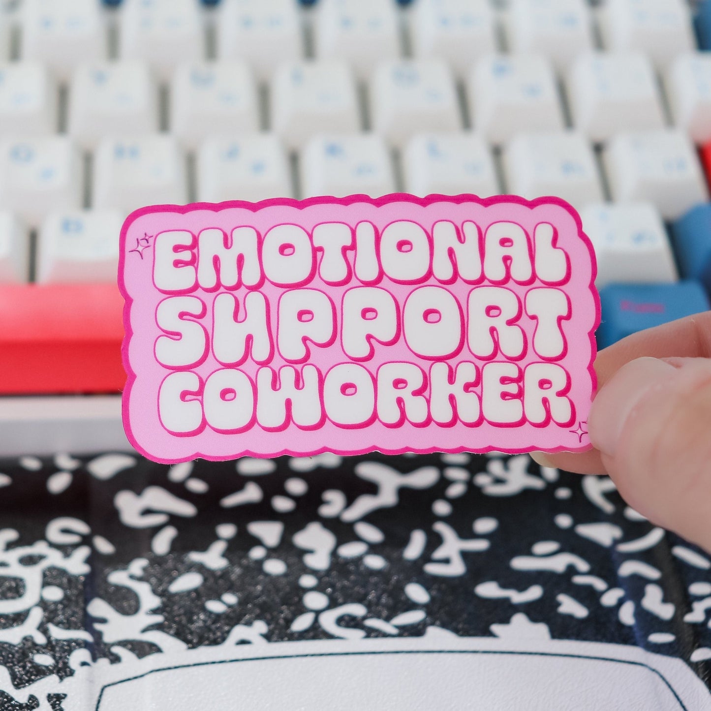 Sticker - Emotional Support Coworker - Acclaim Status Co Acclaim Status Co Pink