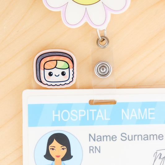 Sushi Badge Topper | Cute ID Badge Clip Accessory – ACLM Shop - Acclaim Status CoAcclaim Status CoHorizontal Badge